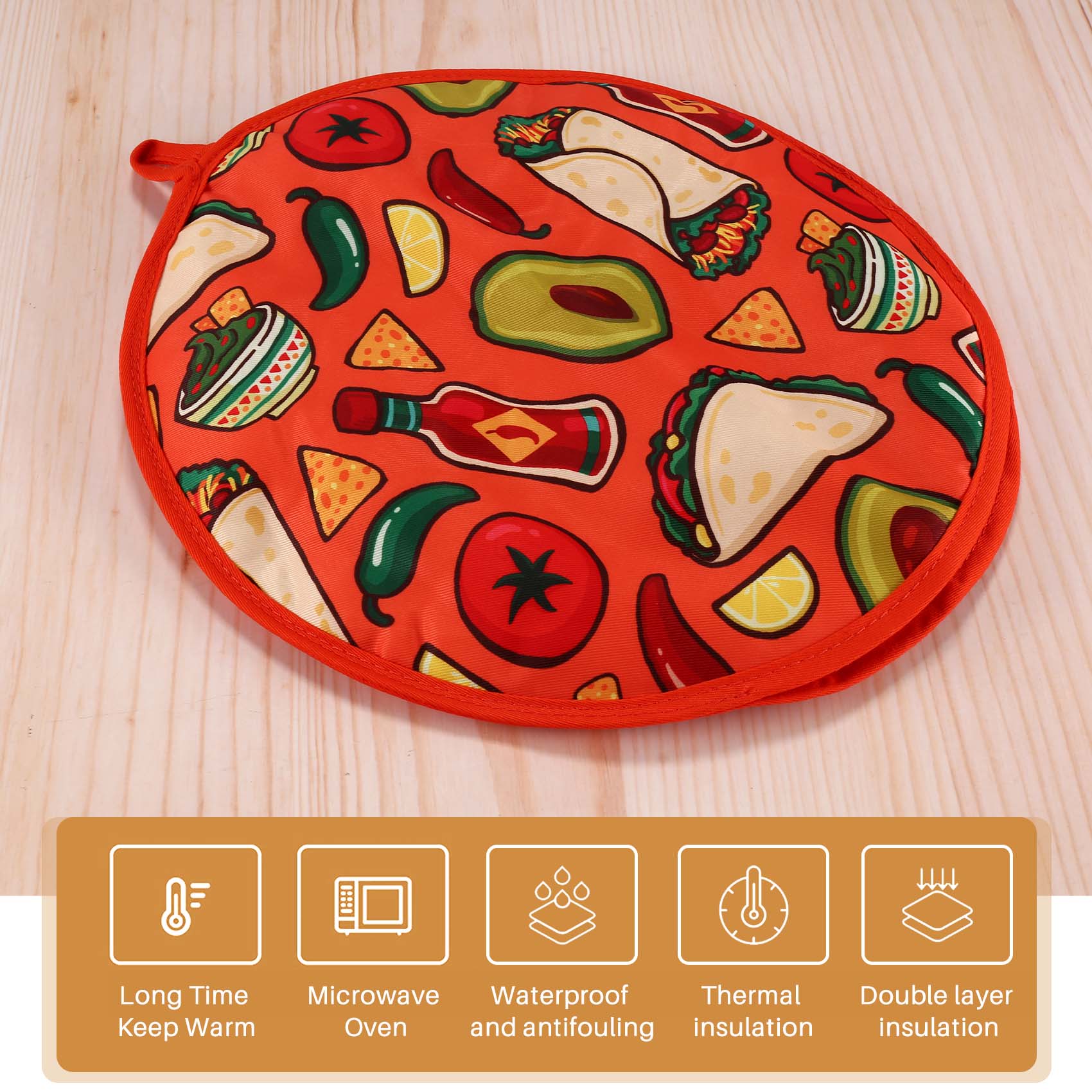 Tortilla Warmer Cloth - 12Inch Stoffen Tas Voor Burrito, Draagbare