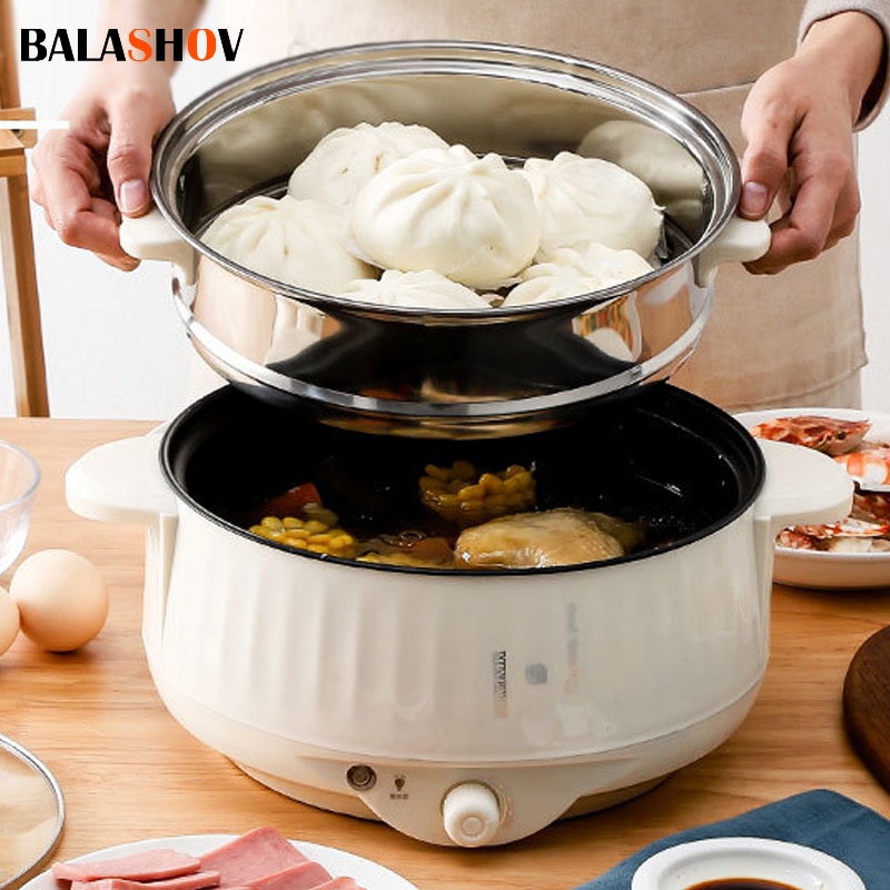 Crepe Pan Nonstick - 220V Multi-Fornuizen Enkele/Dubbele Laag Elektrische Pot