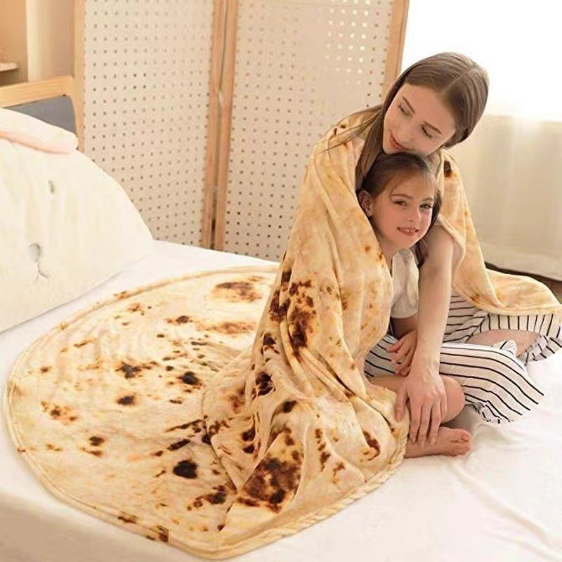 Tortilla Warmer Cloth - Grappige Ronde Flanellen Deken Pizza Tortilla