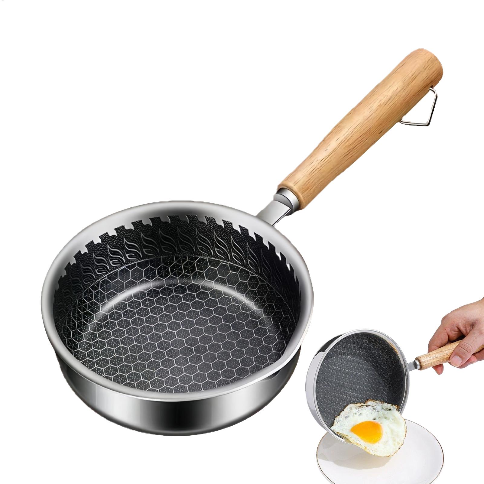 Crepe Pan Nonstick - Anti-aanbak mini-koekenpan met houten handvat, sauspan,