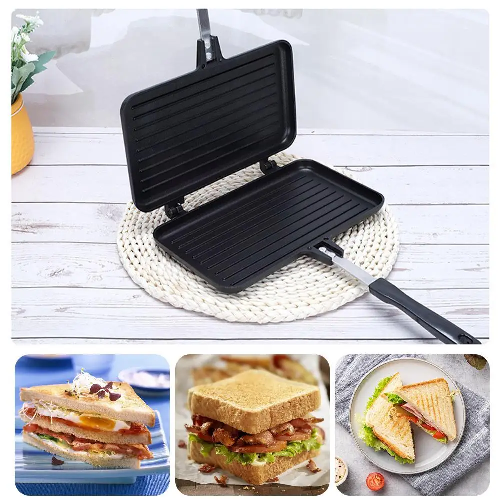 Crepe Pan Nonstick - Dubbelzijdig Koekenpan Non-stick Sandwich Maker Wafel