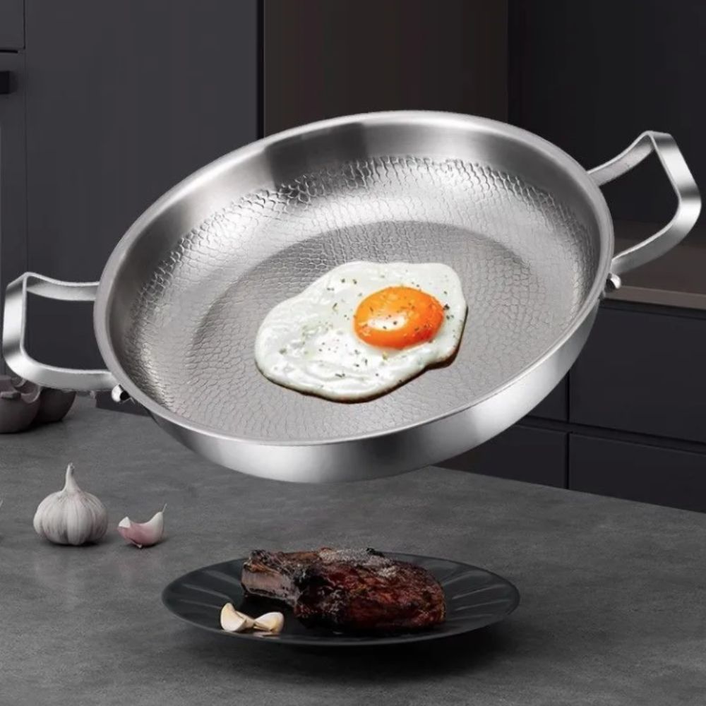 Crepe Pan Nonstick - Duurzame titaniumlegering dubbele oorpan, antiaanbaklaag, ongecoate