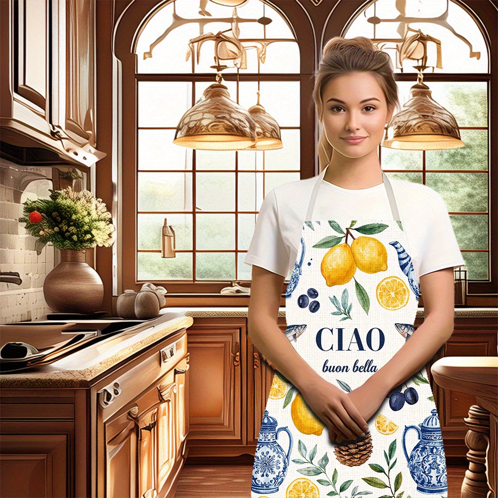 1pc 2D Platte Linnen Schort Ci - Home Cooking In Italian recensie en prijs