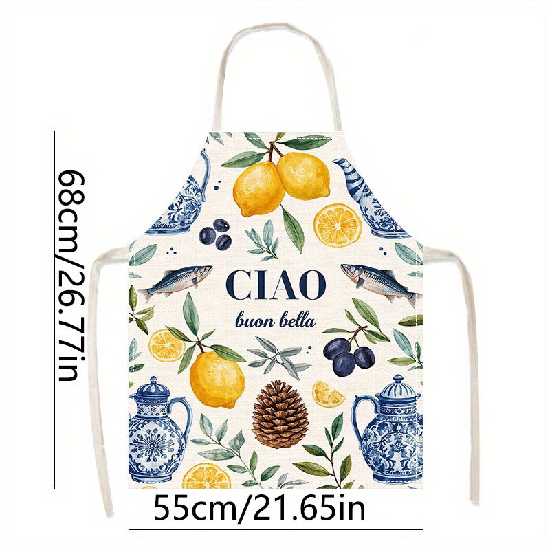 1pc 2D Platte Linnen Schort Ci - Home Cooking In Italian recensie en prijs
